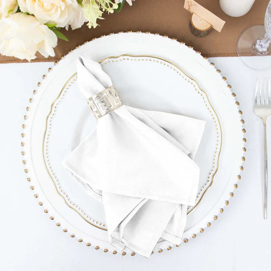 10 Pack White Cloth Napkins (Polyester-All Colors)